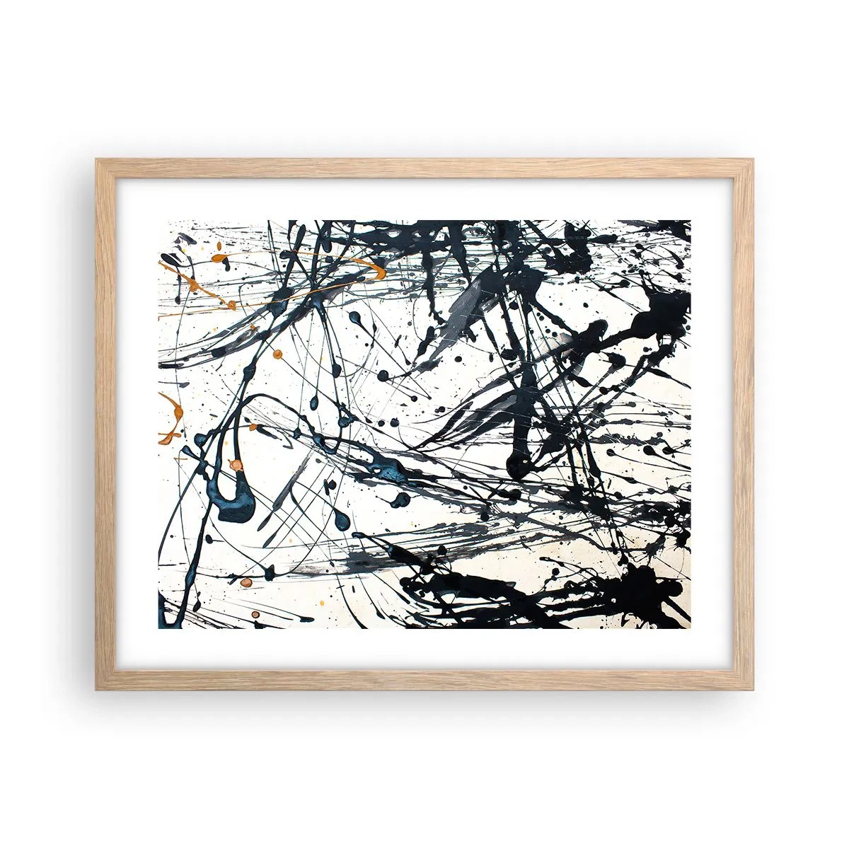 Affiche dans un chêne clair - Poster - Abstraction expressionniste - 50x40 cm