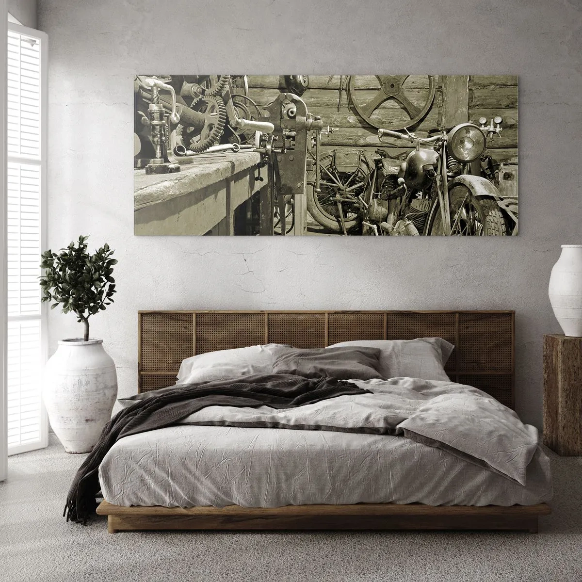 Impression sur verre - Image sur verre - Dans le hangar de l'oncle Władek - 100x40 cm