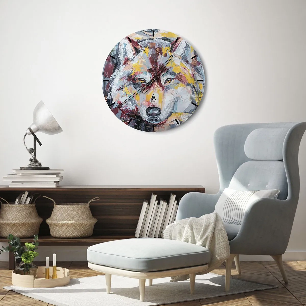 Horloge murale - Pendule murale - En paix au milieu des siens - 40x40 cm