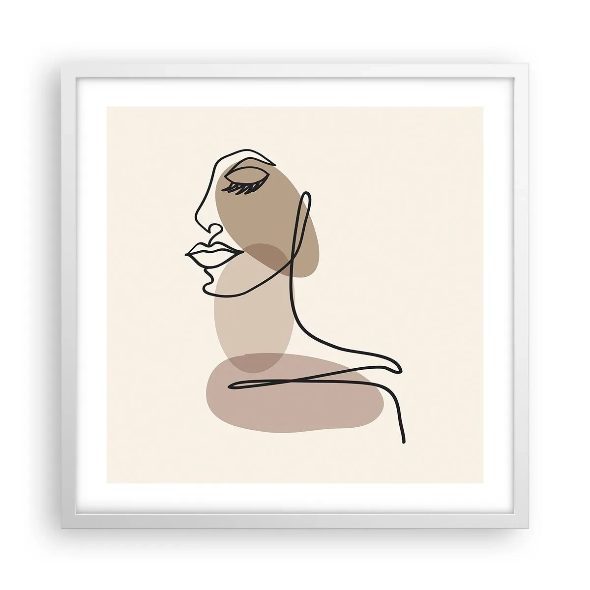 Affiche dans un cadre blanc - Poster - Une certaine ligne de beauté - 50x50 cm