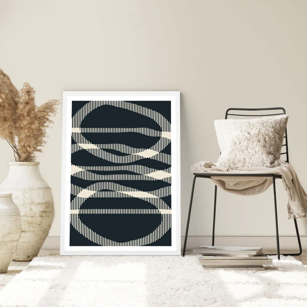 Affiche dans un cadre blanc - Poster - Une tentative de briser l'obscurité - 30x40 cm