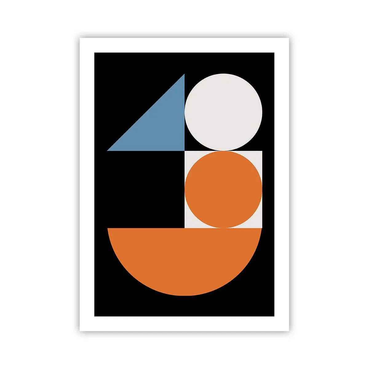 Affiche - Poster - Motif géométrique moderne avec des cercles, des triangles et des demi-cercles - 50x70cm - Rangement de figures - Décoration murale moderne pour le salon et la chambre ARTTOR