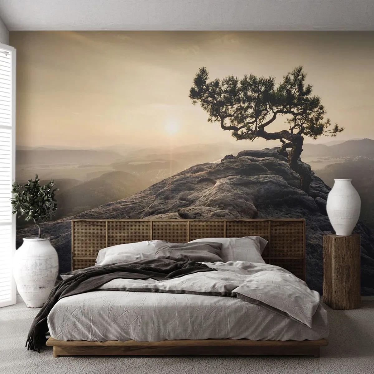 Papier Peint Autocollant Deluxe Sticker - La vie gagne toujours - Paysage de montagne, Pin, Montagnes - 250x175 cm
