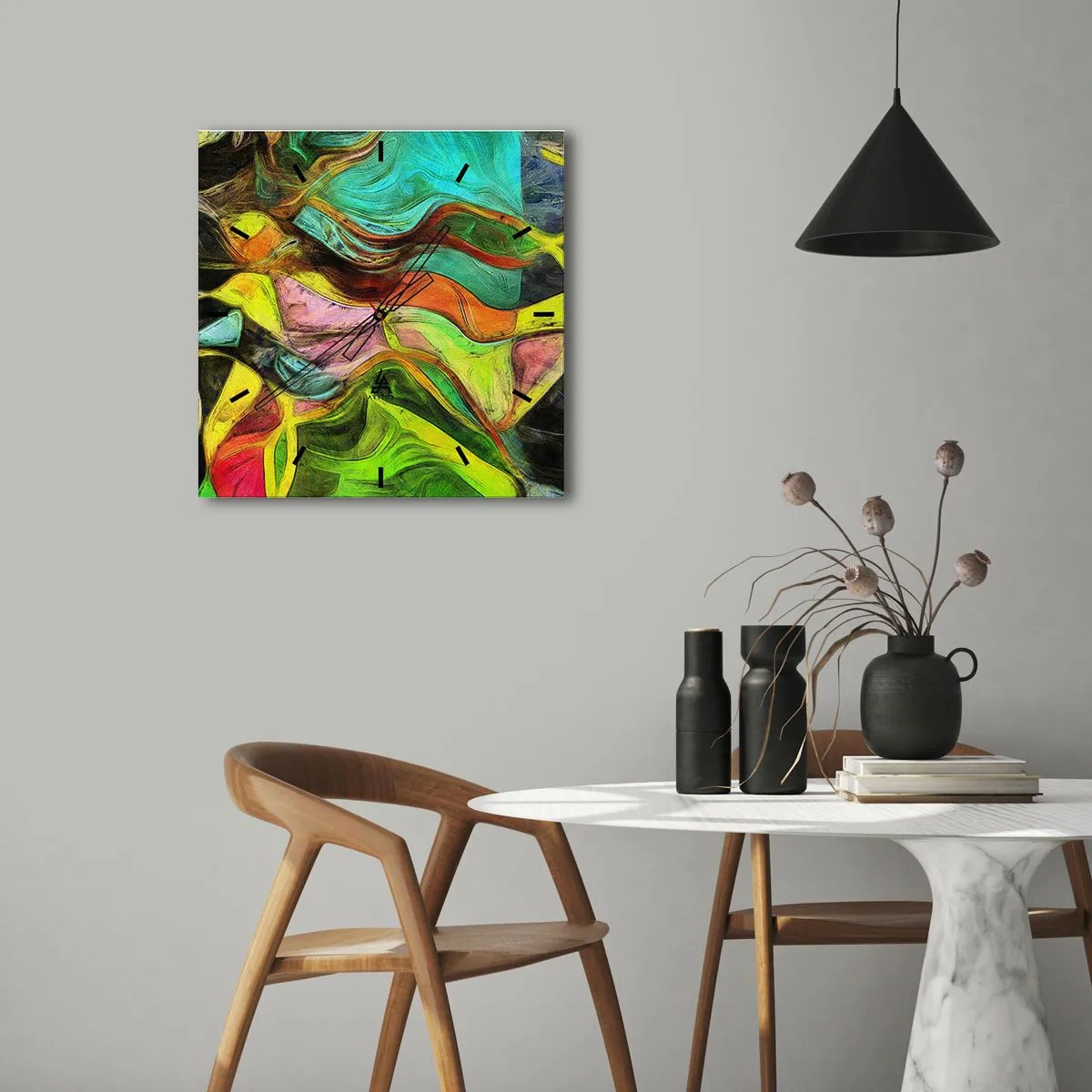 Horloge murale - Pendule murale - Le mouvement c'est la vie - 30x30 cm