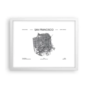 Affiche dans un cadre blanc - Poster - Anatomie de San Fransisco - 40x30 cm