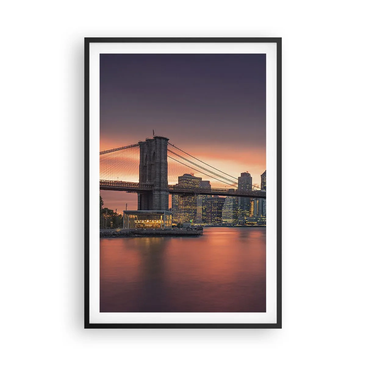 Affiche dans un cadre noir - Poster - Immergé dans le silence lilas - 61x91 cm