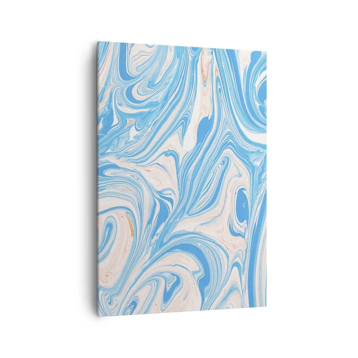 Impression sur toile - Image sur toile - Tourbillons abstraits de style marbre bleu et blanc - 70x100cm - Bassin turquoise - Décoration murale moderne pour le salon et la chambre ARTTOR