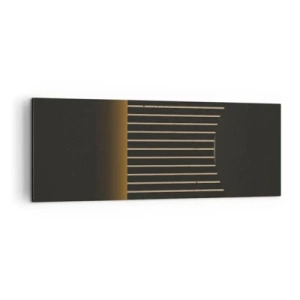 Impression sur toile - Image sur toile - Motif géométrique à rayures sur fond sombre - 140x50cm - Explorez les ténèbres - Décoration murale moderne pour le salon et la chambre ARTTOR