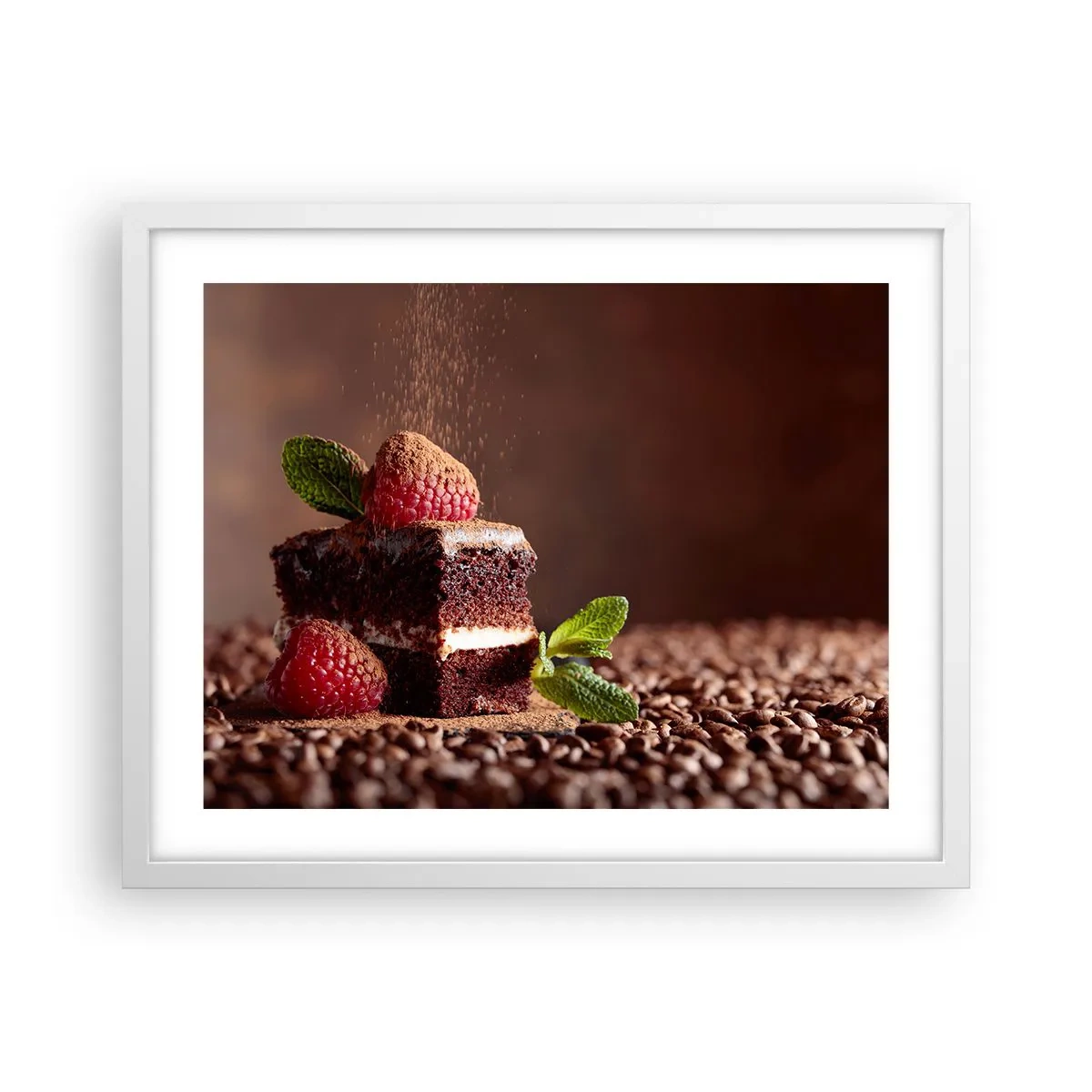 Affiche dans un cadre blanc - Poster - La vie est douce - 50x40 cm