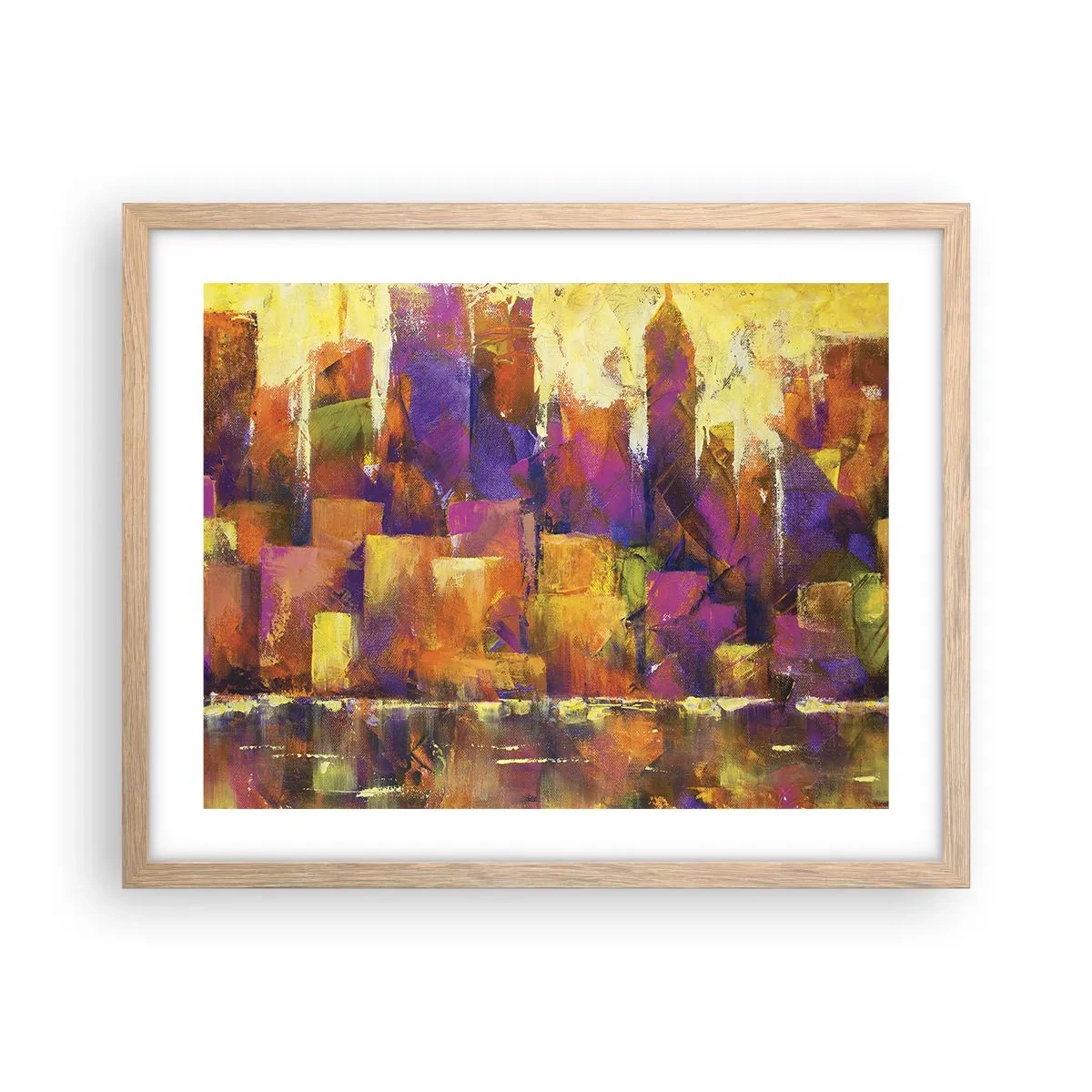 Affiche dans un chêne clair - Poster - Composition métropolitaine - 50x40 cm