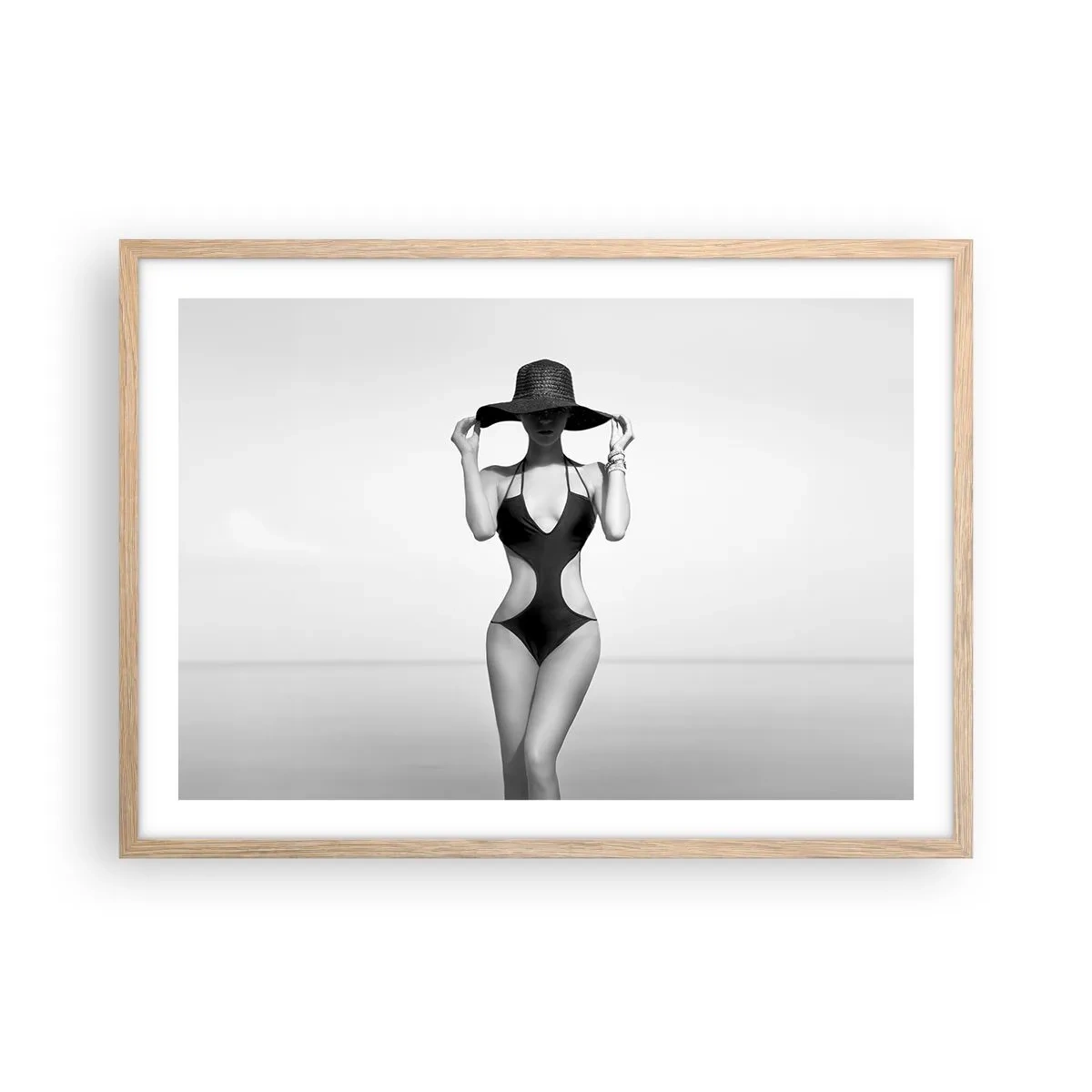 Affiche dans un chêne clair - Poster - Mon prénom? Élégance - 70x50 cm