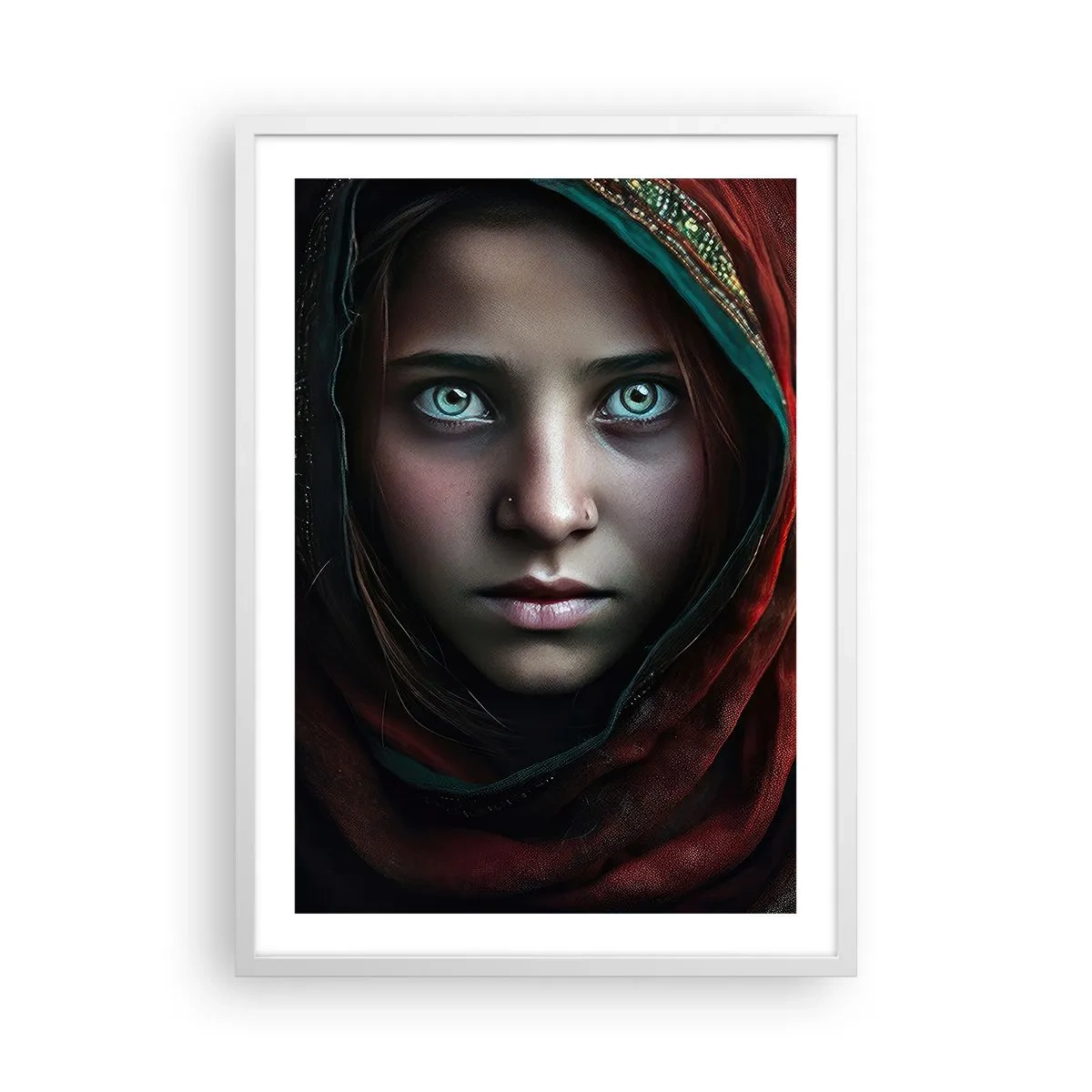 Affiche dans un cadre blanc - Poster - Princesse orientale - 50x70 cm