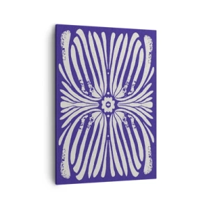 Impression sur toile - Image sur toile - Motif ethnique dans les tons violet et blanc - 50x70cm - Inspirations ethniques - Décoration murale moderne pour le salon et la chambre ARTTOR