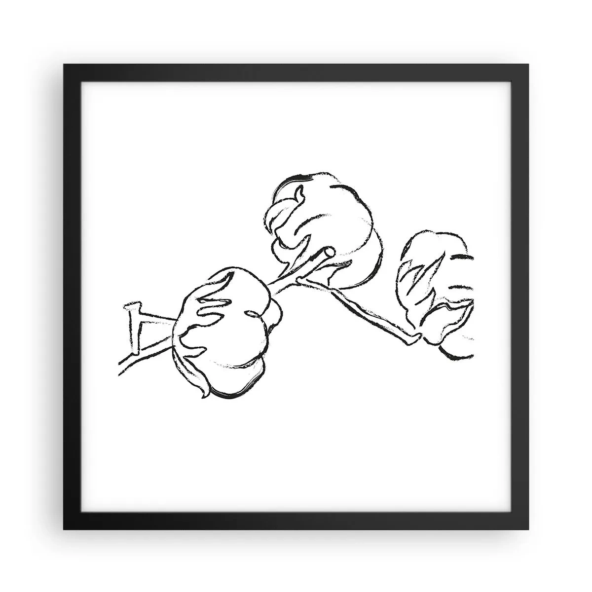 Affiche dans un cadre noir - Poster - Duvet de coton - 40x40 cm