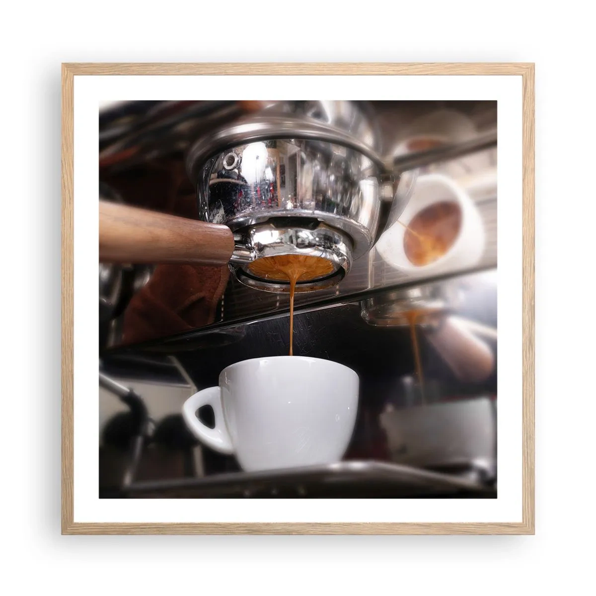Affiche dans un chêne clair - Poster - Bon moment de la journée - 60x60 cm