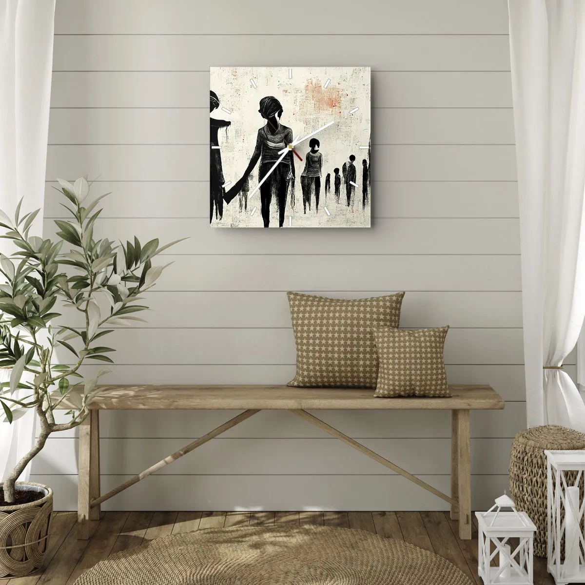 Horloge murale - Pendule murale - Contre la solitude - 40x40 cm