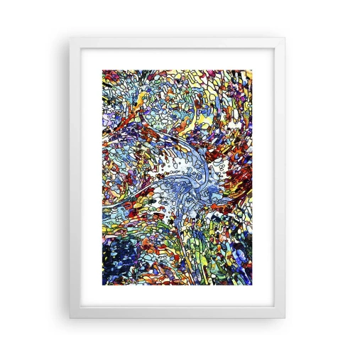 Affiche dans un cadre blanc - Poster - Goutte de vitrail - 30x40 cm