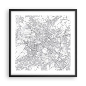 Affiche dans un cadre noir - Poster - Fleur de Berlin - 50x50 cm