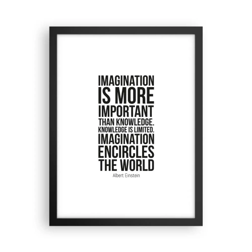 Affiche dans un cadre noir - Poster - Einstein sur le pouvoir de l'imagination - 30x40 cm