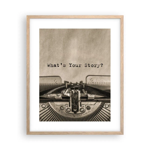 Affiche dans un chêne clair - Poster - Réponds-moi - 40x50 cm