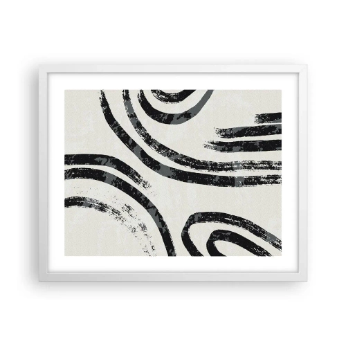 Affiche dans un cadre blanc - Poster - À moitié arrêté - 50x40 cm