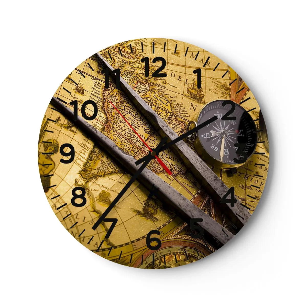 Horloge murale - Pendule murale - Où sont ces trésors? - 40x40 cm