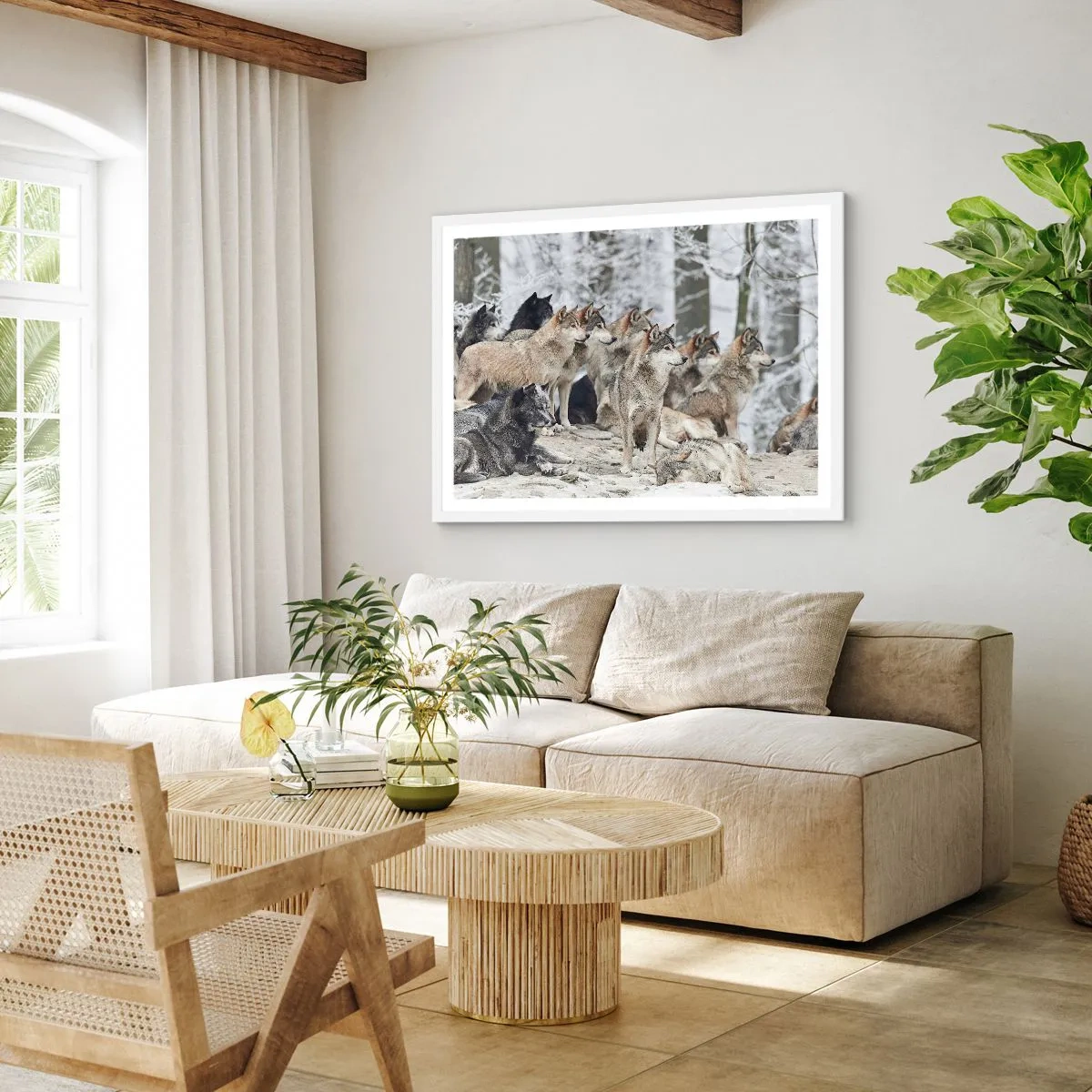 Affiche dans un cadre blanc - Poster - Famille et amis - 70x50 cm