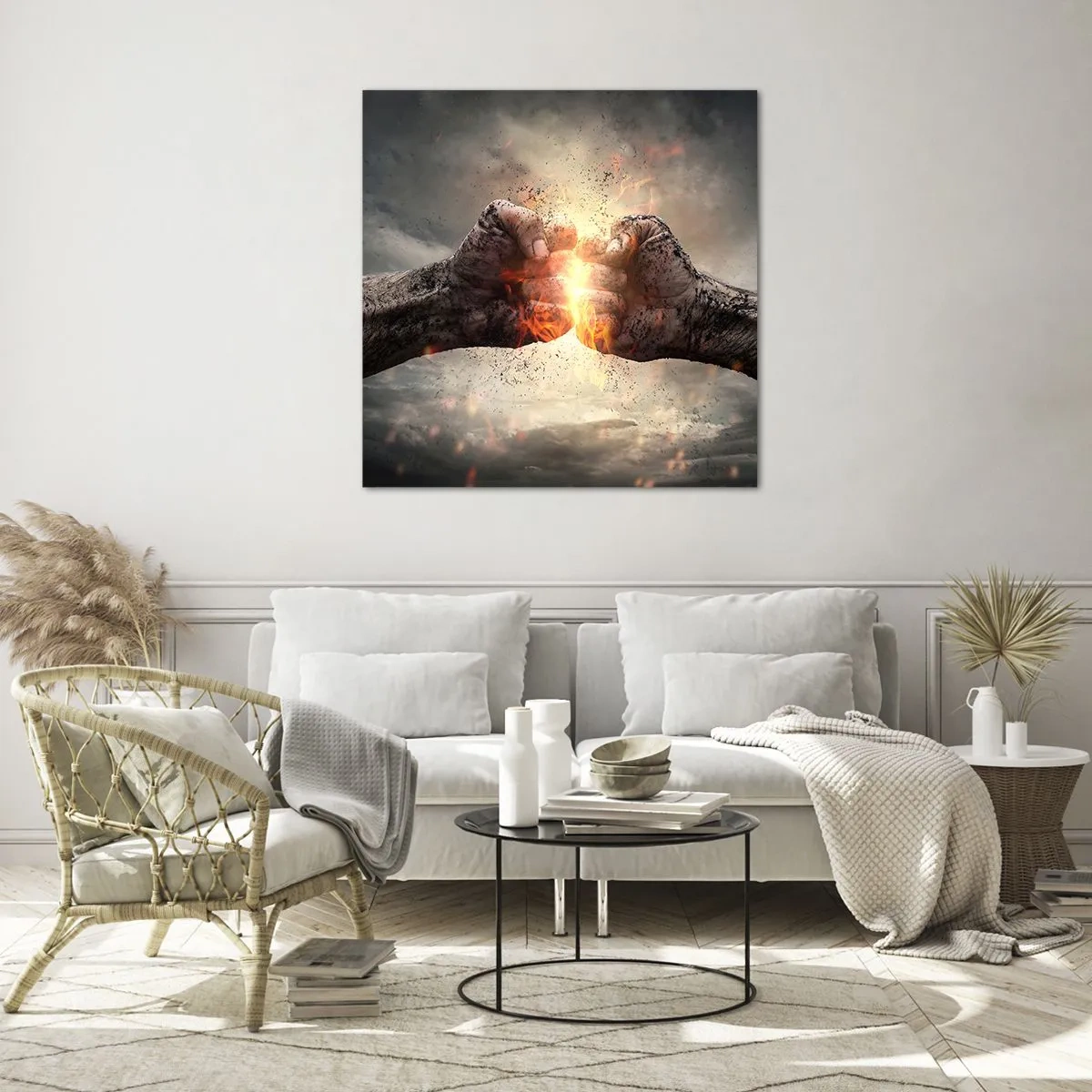 Impression sur verre - Image sur verre - Lève-toi pour le combat - 40x40 cm