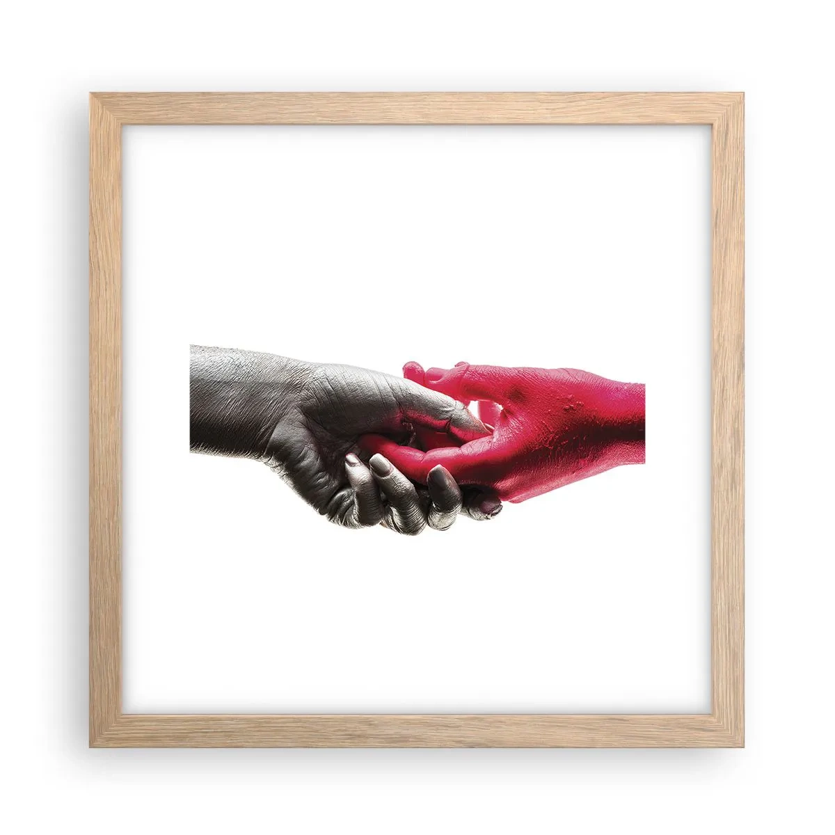 Affiche dans un chêne clair - Poster - Ensemble, bien que différents - 30x30 cm