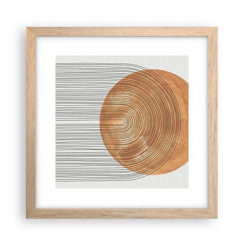 Affiche dans un chêne clair - Poster - Composition solaire - 30x30 cm