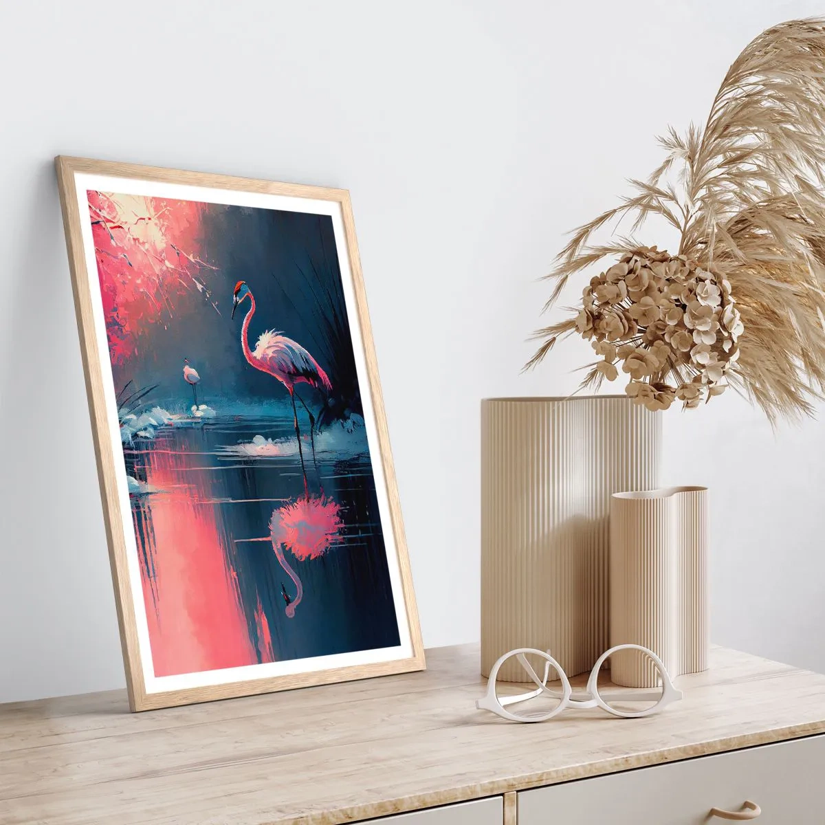 Affiche dans un chêne clair - Poster - La retraite d'un oiseau - 40x50 cm