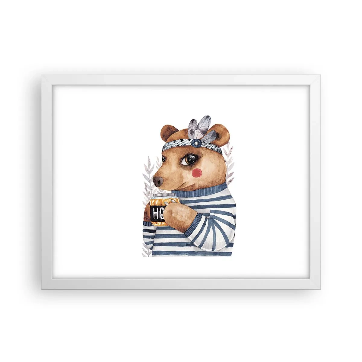 Affiche dans un cadre blanc - Poster - Un nounours trop mignon - 40x30 cm
