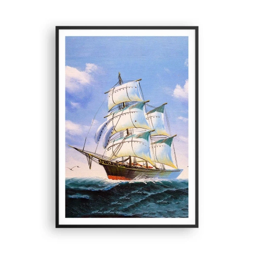 Affiche dans un cadre noir - Poster - Fièrement avec le vent - 70x100 cm