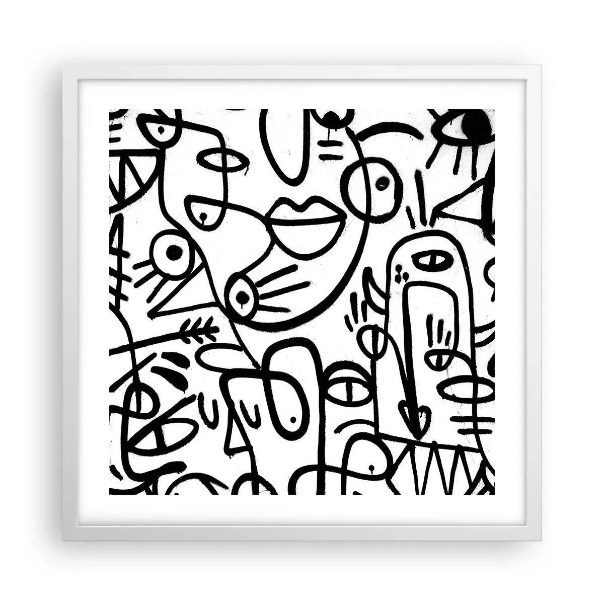 Affiche dans un cadre blanc - Poster - Visages et mirages - 50x50 cm