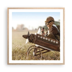 Affiche dans un chêne clair - Poster - Départ vers un rêve - 60x60 cm