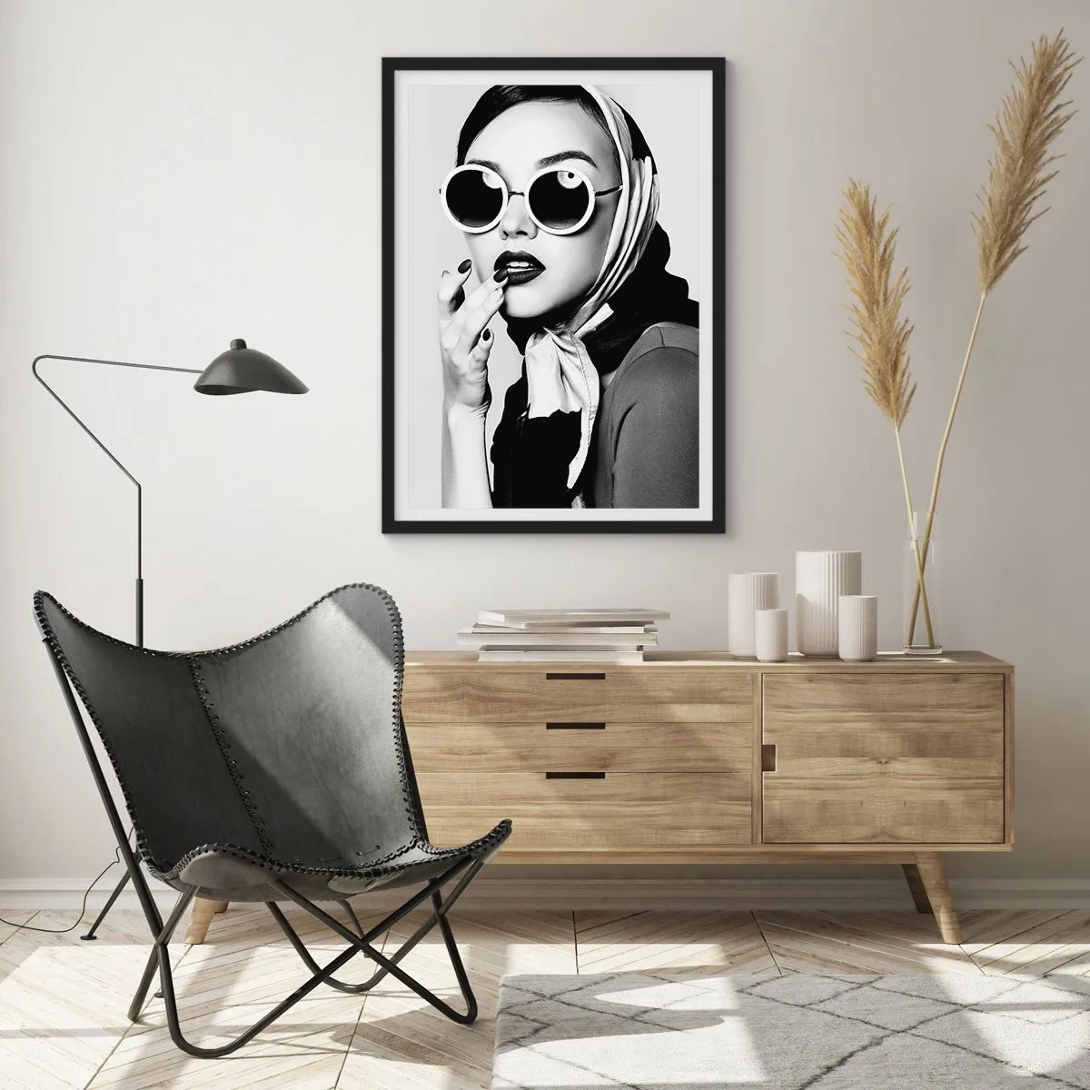 Affiche dans un cadre noir - Poster - Salutations des années 60 - 40x50 cm
