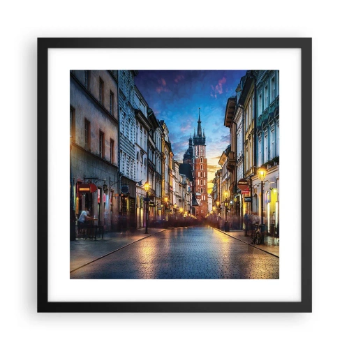 Affiche dans un cadre noir - Poster - La magie de Cracovie - 40x40 cm