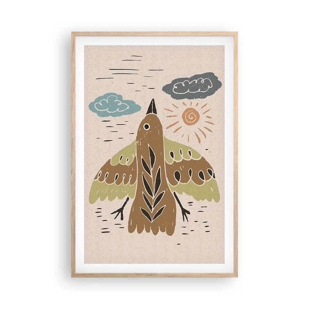 Affiche dans un chêne clair - Poster - Bon vol - 61x91 cm