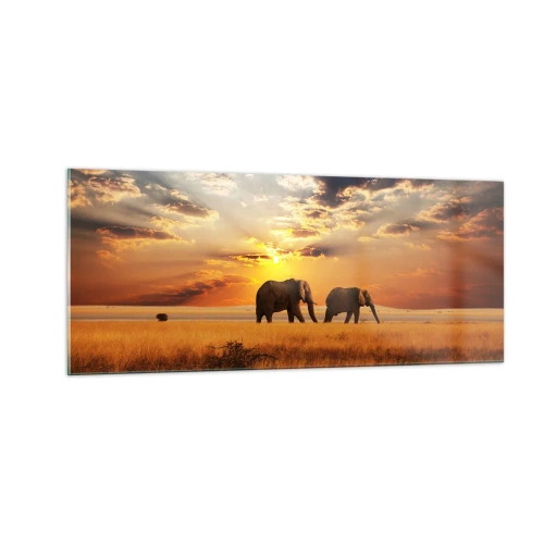 Impression sur verre - Image sur verre - Déambulation familliale - 100x40 cm
