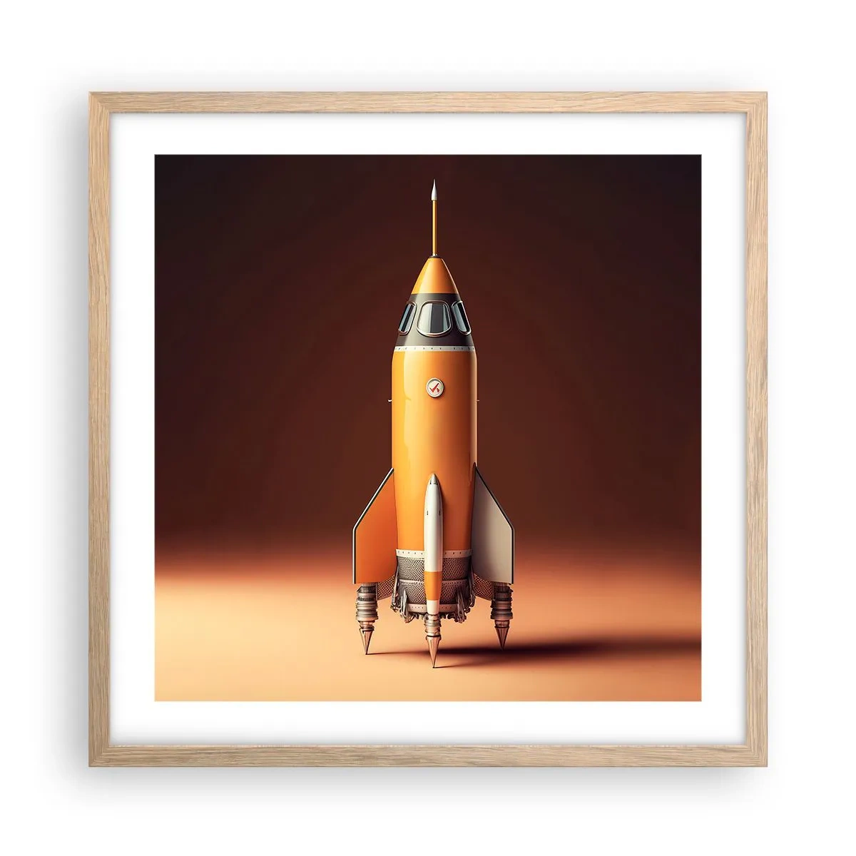 Affiche dans un chêne clair - Poster - Ça commence par un rêve - 50x50 cm