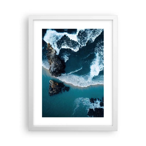 Affiche dans un cadre blanc - Poster - Enveloppé par les vagues - 30x40 cm