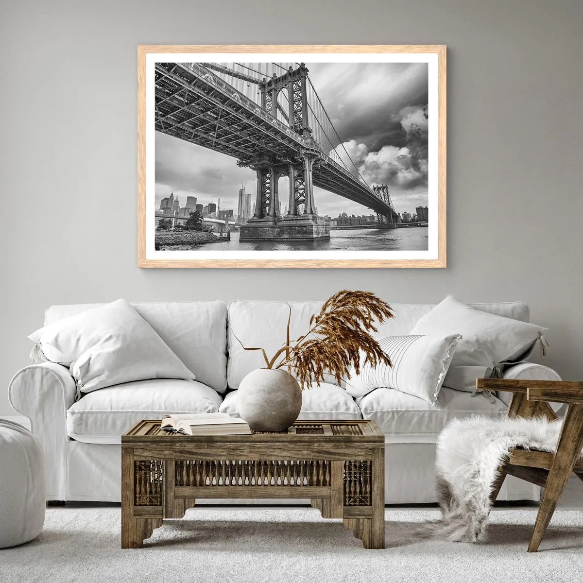 Affiche dans un chêne clair - Poster - Au coeur de la ville - 50x40 cm