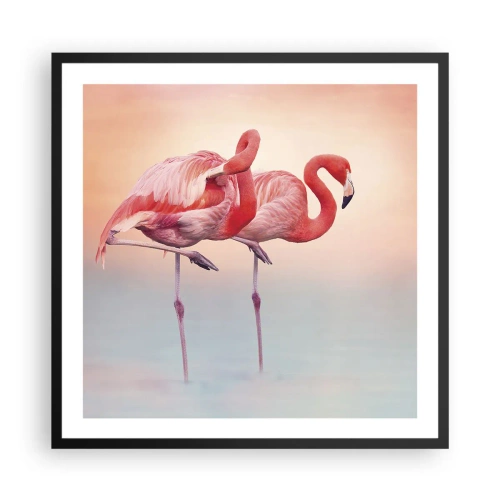 Affiche dans un cadre noir - Poster - Dans les couleurs du soleil couchant - 60x60 cm