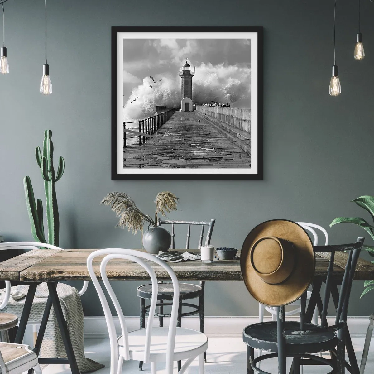 Affiche dans un cadre noir - Poster - Sans peur - 60x60 cm