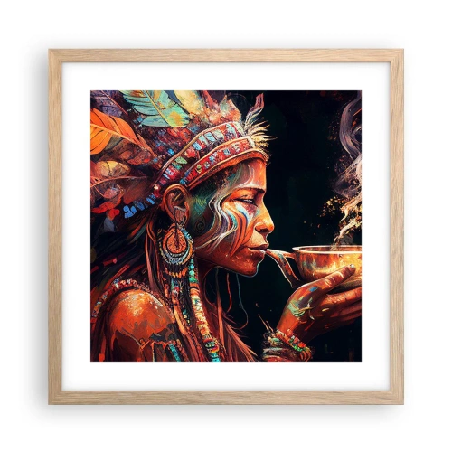 Affiche dans un chêne clair - Poster - Rituel magique - 40x40 cm