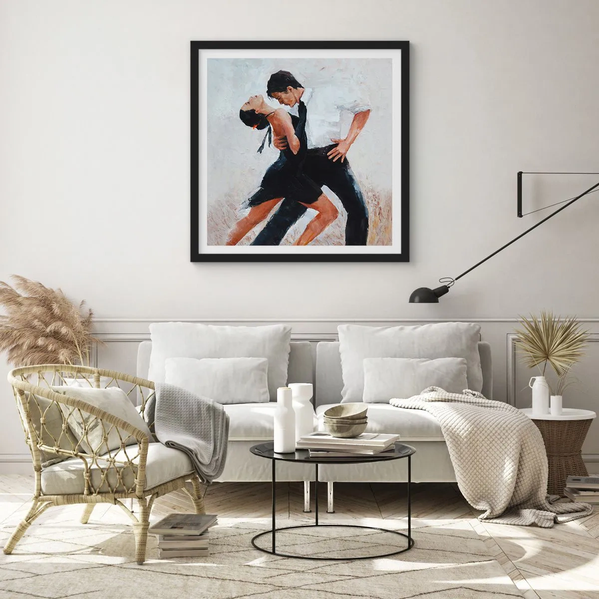 Affiche dans un cadre noir - Poster - Tango de mes rêves et pensées - 60x60 cm