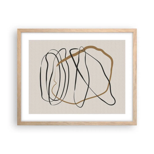 Affiche dans un chêne clair - Poster - Composition – danse en boucle - 50x40 cm