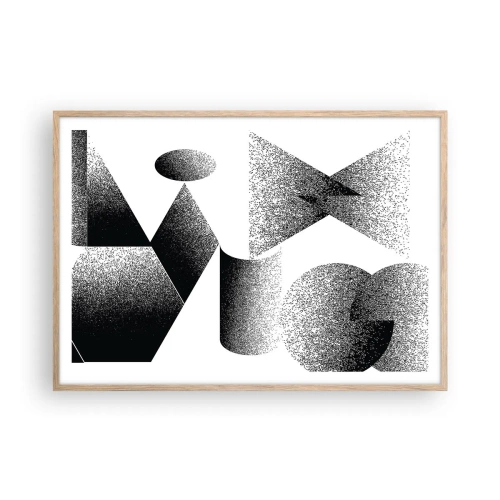 Affiche dans un chêne clair - Poster - Angles et ovales - 100x70 cm