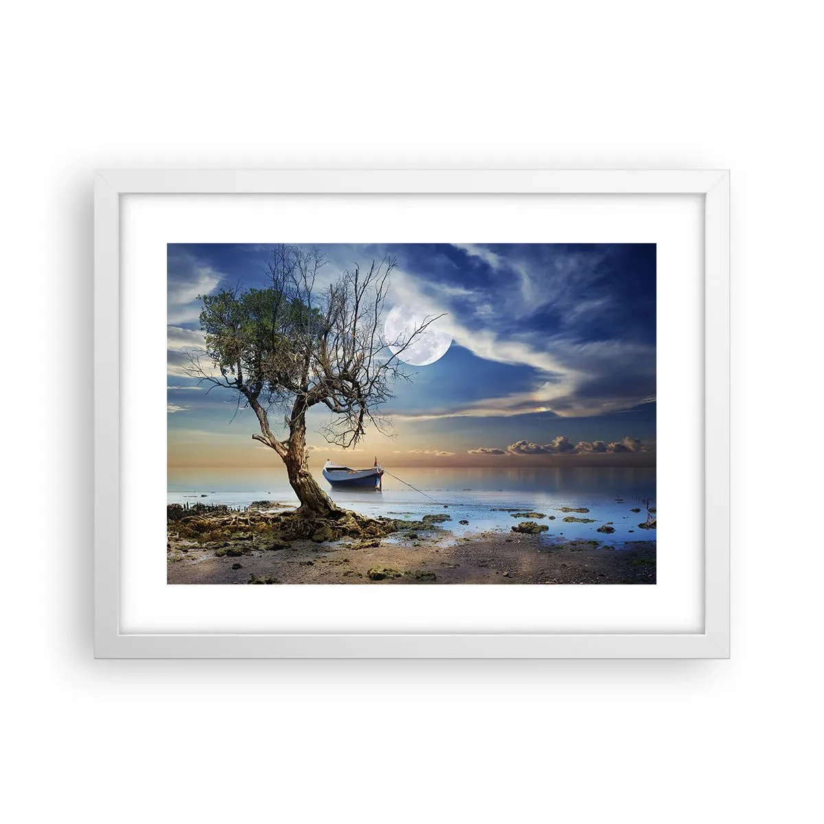 Affiche dans un cadre blanc - Poster - Est-ce la fin ou le début ? - 40x30 cm