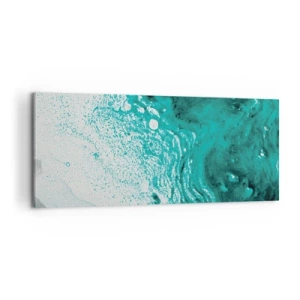 Impression sur toile - Image sur toile - Se fondre dans le bleu et le turquoise - 100x40 cm